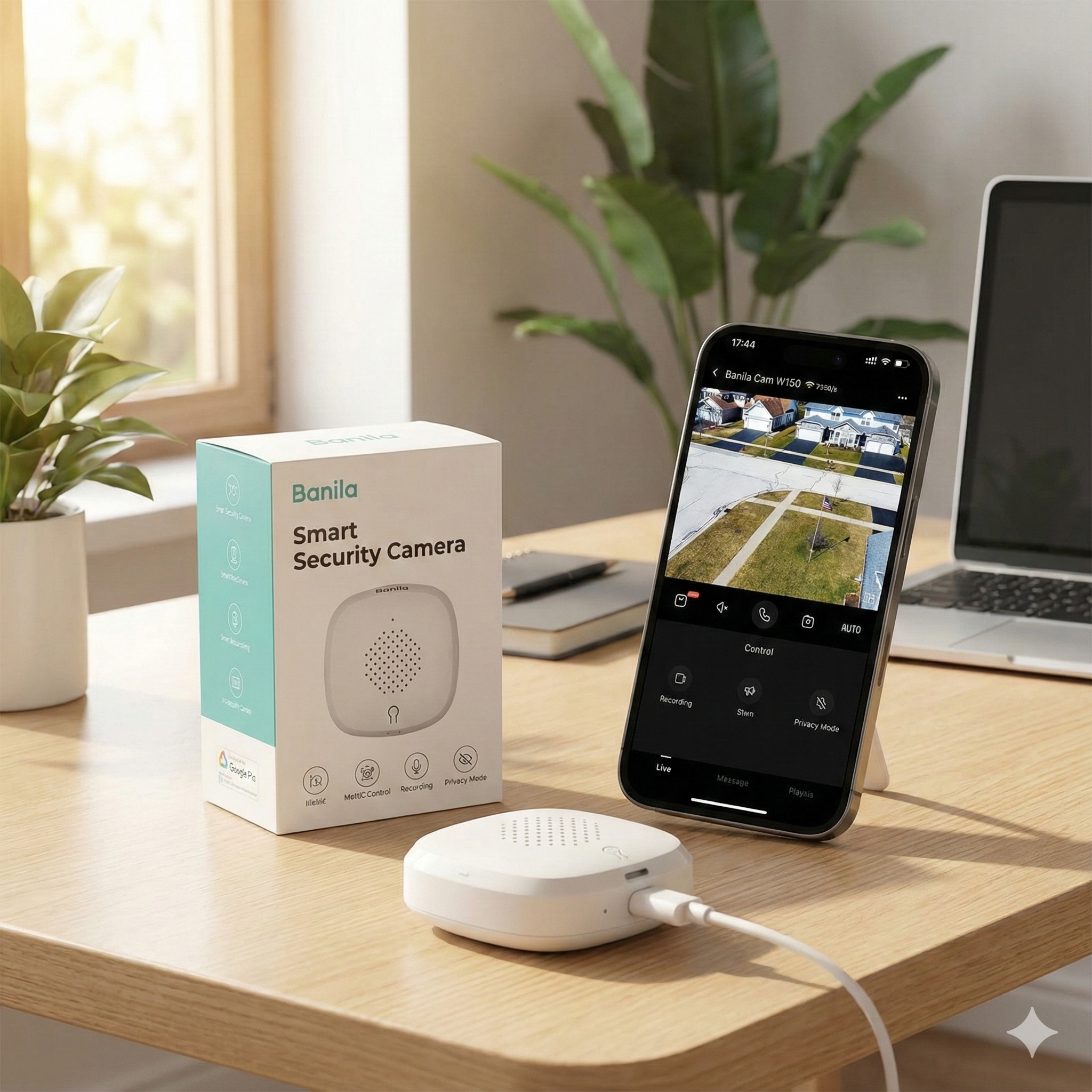 Banila 3MP Pro WindowCam – Caméra de Sécurité Intelligente 2K