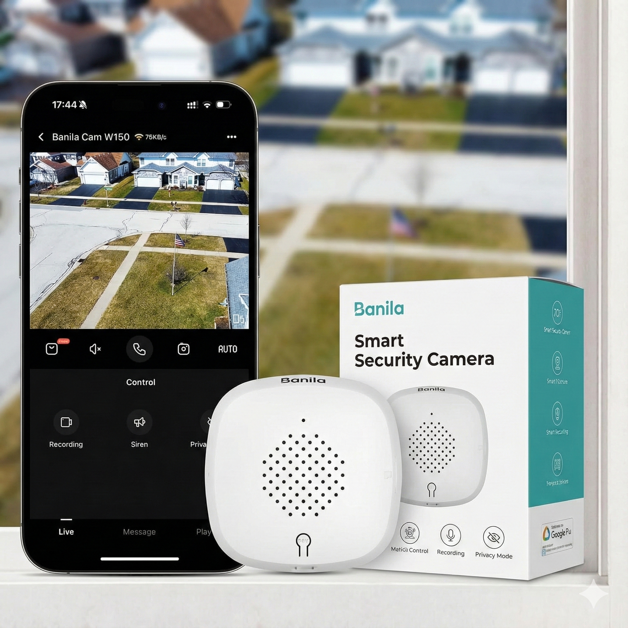 Banila 3MP Pro WindowCam – Caméra de Sécurité Intelligente 2K